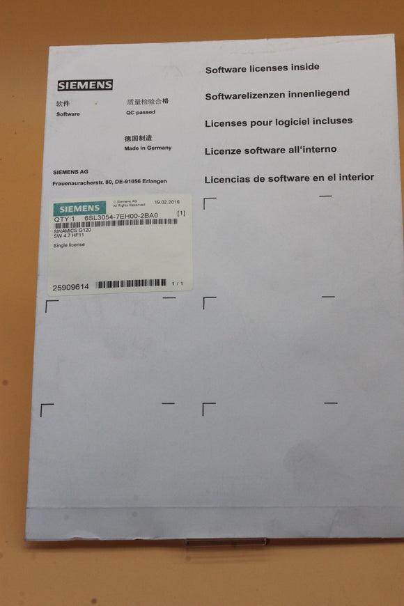 New | SIEMENS | 6SL3054-7EH00-2BA0 |