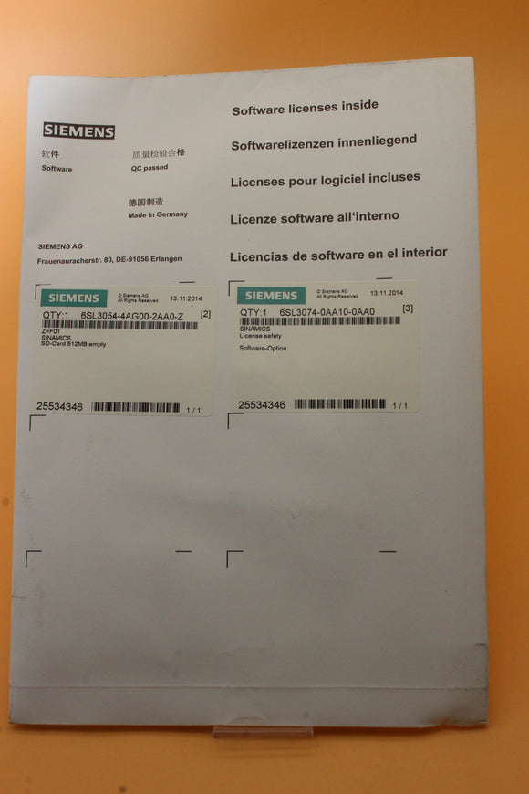 New Sealed Box | SIEMENS | 6SL3054-4AG00-2AA0-Z |