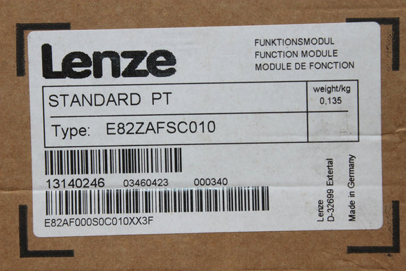 New Sealed Box | Lenze | E82ZAFSC010 |
