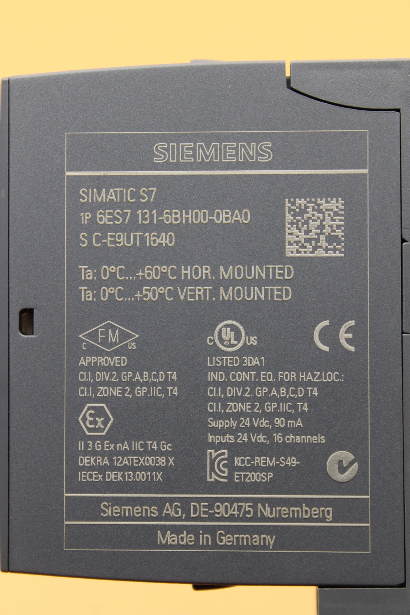 Siemens SIMATIC S7 6ES7131-6BH00-0BA0 E:06 V1.1.0 Eingangsmodul -used Siemens SIMATIC S7 6ES7131-6BH00-0BA0 E:06 V1.1.0 Eingangsmodul -used