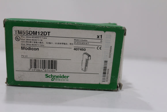 New | Schneider Electric | TM5SDM12DT | Mod 24Vdc 8DI/4DO Tr 1 wire