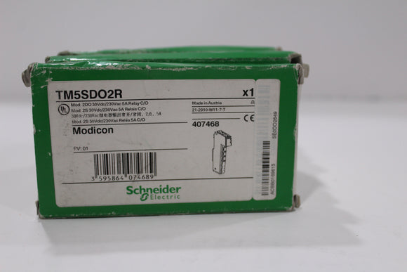 New | Schneider Electric | TM5SDO2R | Mod 2DO 30Vdc/230Vac 5A Relay C/O