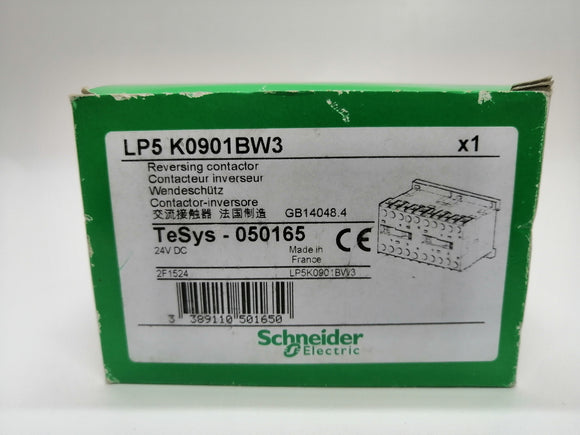 New | Schneider Electric | LP5 K0901BW3 | Reversing Contactor 24 Vdc 4 KW 380/415 V