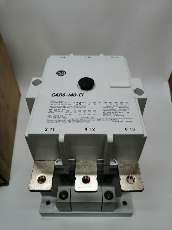 New | Allen-Bradley | CAB6-140-EI-11-10 | Contactor 110-130 VAC 50/60 HZ  45 KW