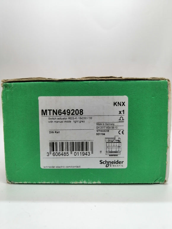 New | Schneider Electric | MTN649208 | Switch actuator REG-K/8X230/10 with manual mode light grey