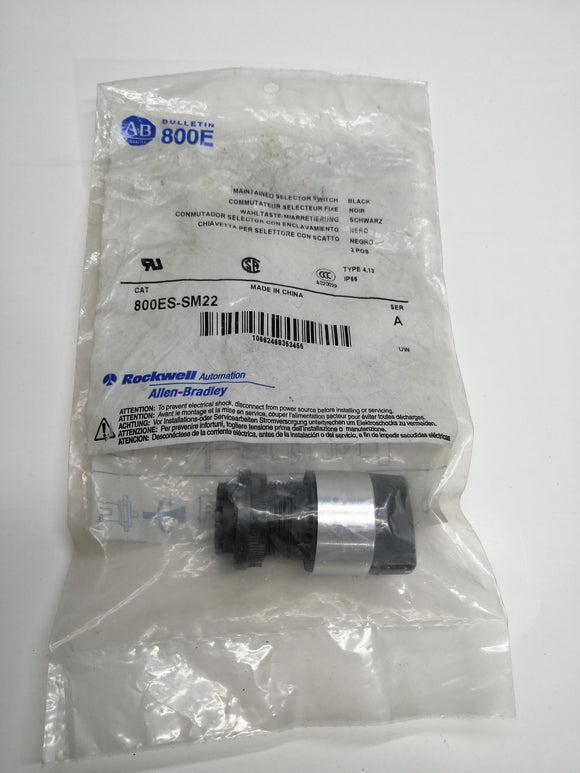 New | Allen-Bradley | 800ES-SM22 | MAITAINED SELECTOR SWITCH BLACK