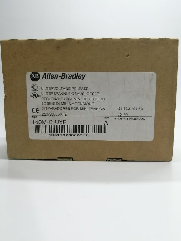 New | Allen-Bradley | 140M-C-UXF | Under-voltage Trip, Left Side Mounted, 220-230V 50Hz