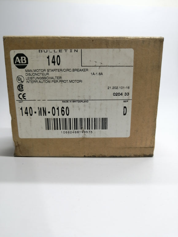New | Allen-Bradley | 140-MN-0160 | Allen Bradley Manual Motor Starter 140-MN-0160