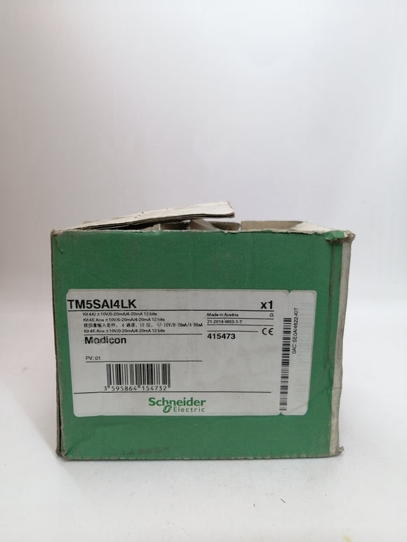 New Open Box | Schneider Electric | TM5SAI4LK | KIT 4AI +- 10V/0-20mA/4-20 mA 12 BITS