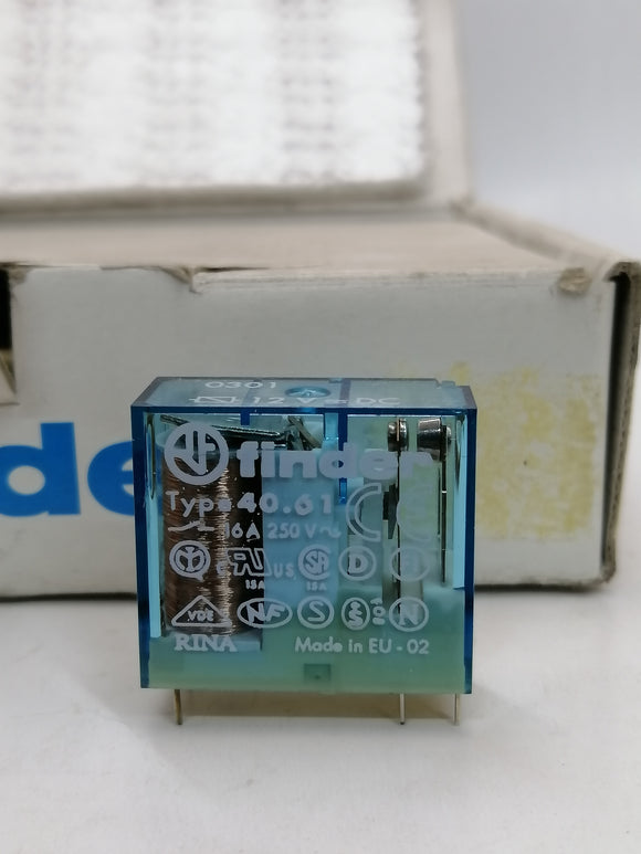 Lot of 10 | New | FINDER | 40.61.9.012.0301 | MINI RELAY MINIATURE PCB RELAY COIL 12VDC CONTACT 1 NO 16A 250VAC