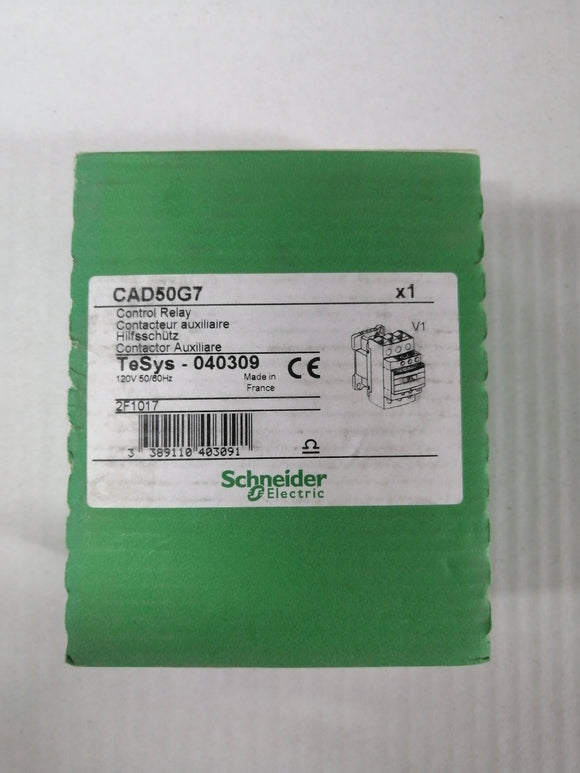 New Sealed Box | Schneider Electric | CAD50G7 | CONTROL RELAY 120 VAC 50/60 HZ