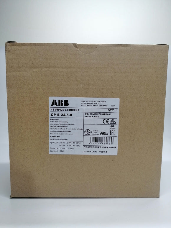 New | ABB | 1SVR427034R0000 | SWITCH MODE POWER SUPPLY CP-E 24/5.0
