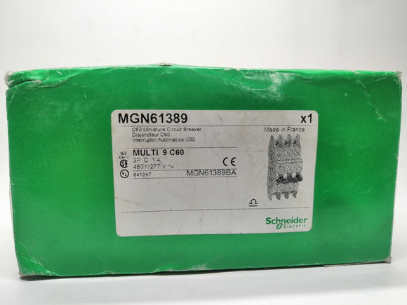 New | Schneider Electric | MGN61389 | C60 MINIATURE CIRCUIT BREAKER 3P C 1A 480Y/277VAC
