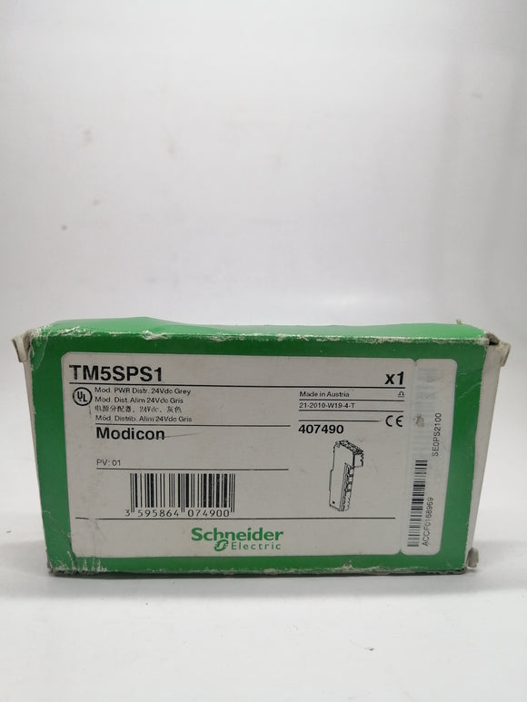 New | Schneider Electric | TM5SPS1 | MOD PWR DISTR. 24VDC  GREY