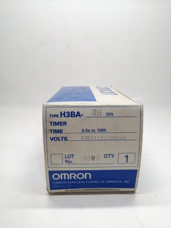 New | Omron | H3BA-8H | OMRON TIMER H3BA-8H 0.5S-100H 100/110/120VAC