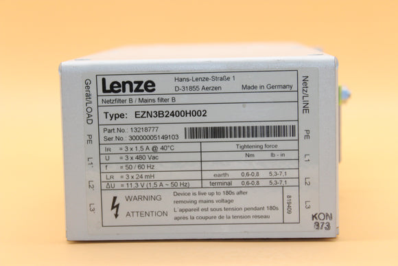 NEW NO BOX | Lenze | EZN3B2400H002 |  